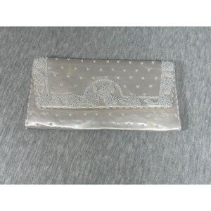 Vintage BonSoir Beaded Silk Wallet Purse Handmade Ivory